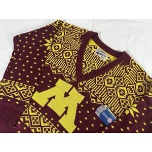 NWT Minnesota Golden Gophers Ugly Christmas V-Neck Sweater Unisex XL